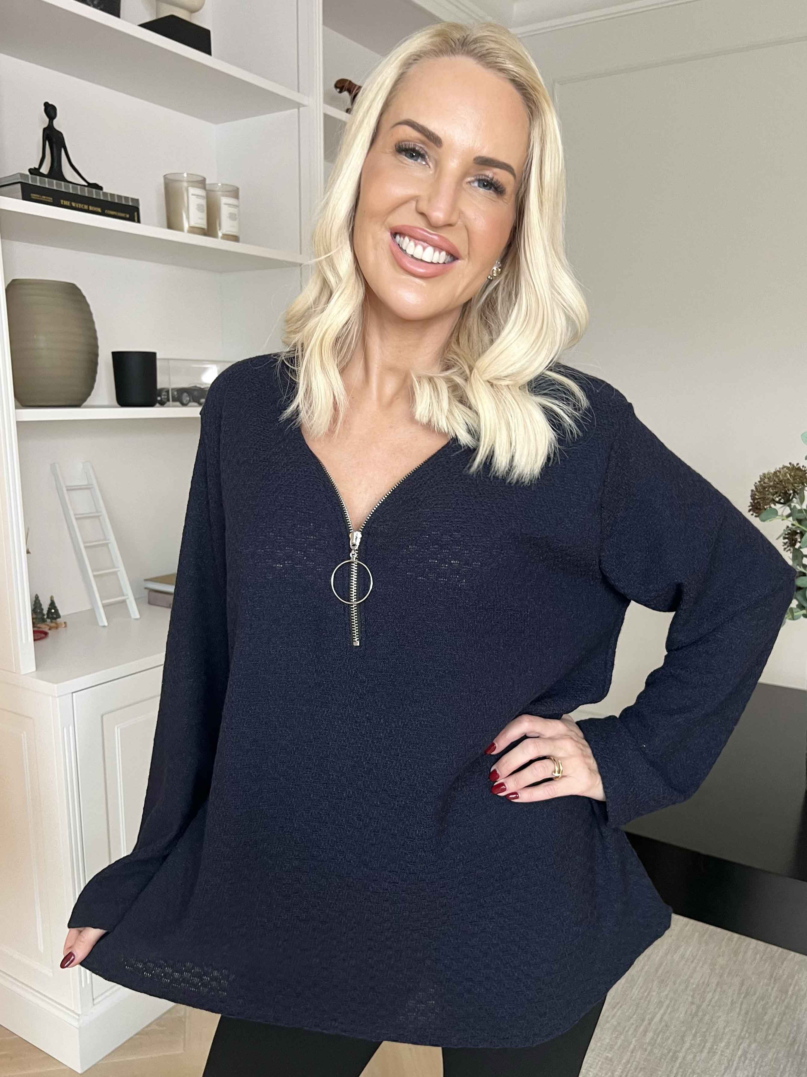 Dido - Simpel tunika i let strik med lynlås